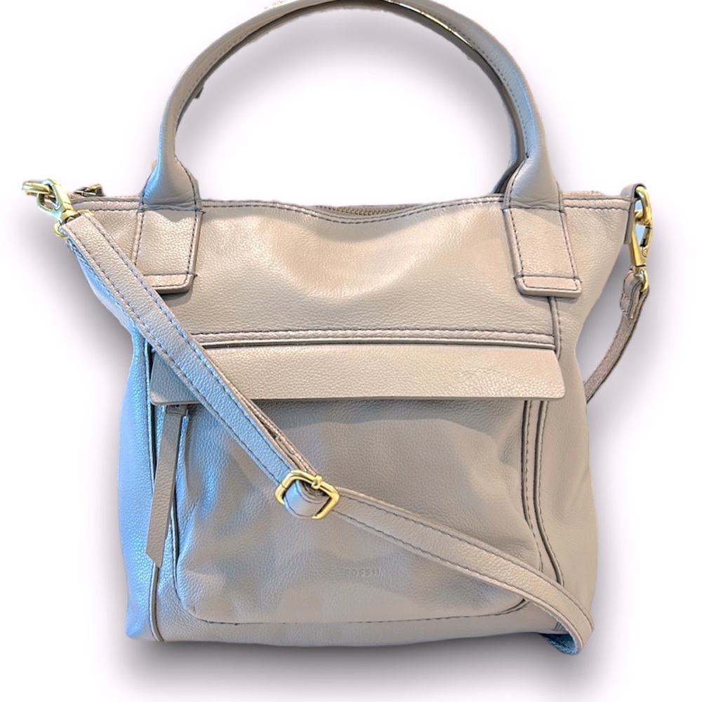 FOSSIL Gray Leather Handbag
